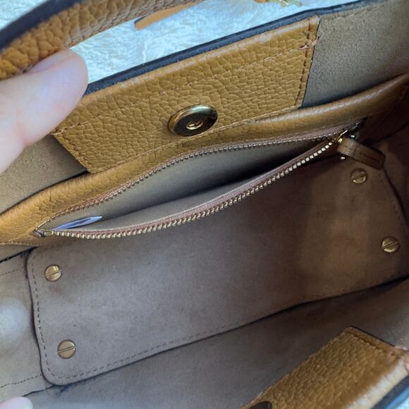 MCM Mini Visetos Top Handle Crossbody - Cognac - Picture 9 of 10